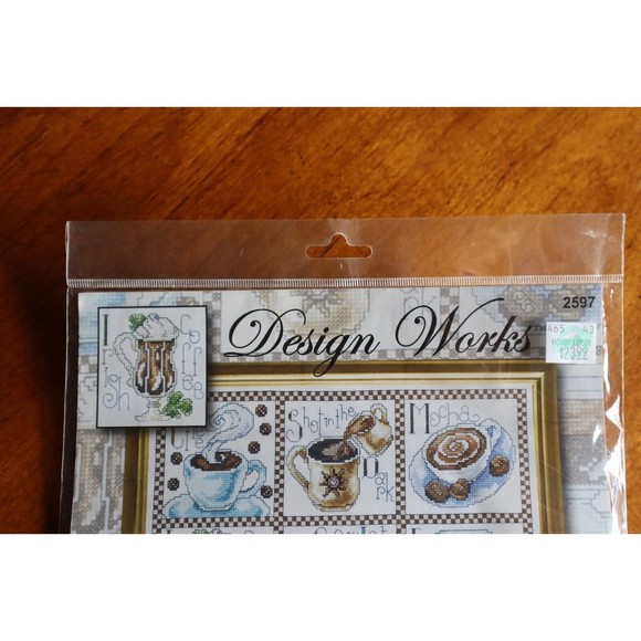 Design Works Crafts 12x16" Counted Cross Stitch Coffee Break Iced Latte Mocha Cu - Picture 2 of 8